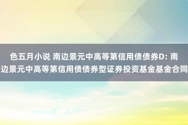 色五月小说 南边景元中高等第信用债债券D: 南边景元中高等第信用债债券型证券投资基金基金合同