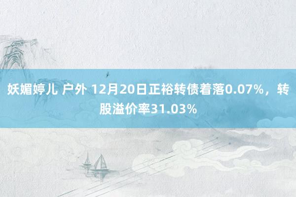 妖媚婷儿 户外 12月20日正裕转债着落0.07%，转股溢价率31.03%