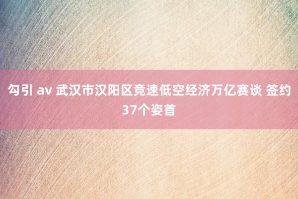 勾引 av 武汉市汉阳区竞速低空经济万亿赛谈 签约37个姿首