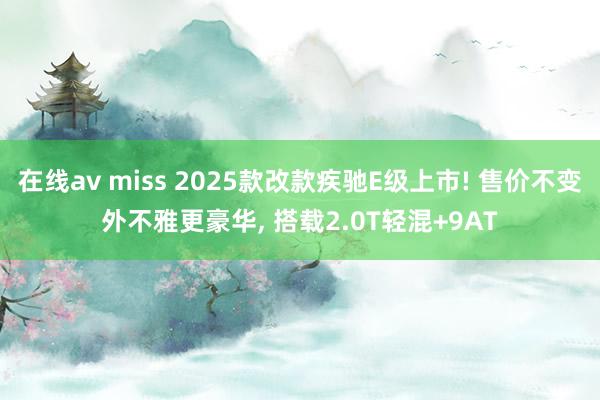 在线av miss 2025款改款疾驰E级上市! 售价不变外不雅更豪华， 搭载2.0T轻混+9AT