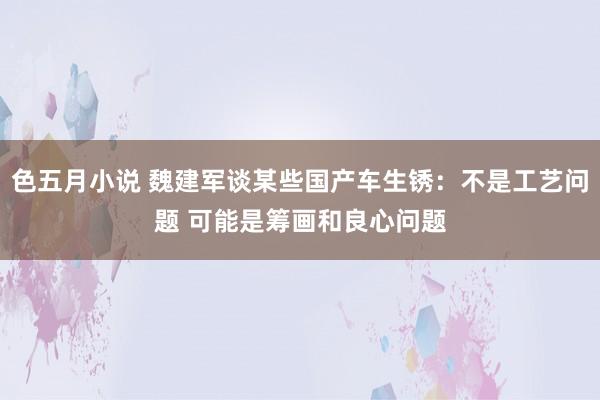 色五月小说 魏建军谈某些国产车生锈：不是工艺问题 可能是筹画和良心问题