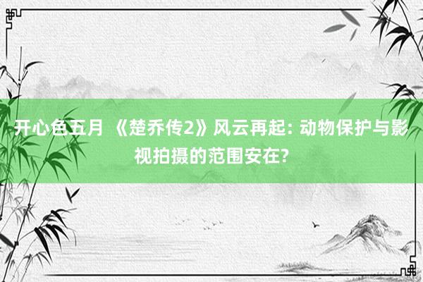 开心色五月 《楚乔传2》风云再起: 动物保护与影视拍摄的范围安在?