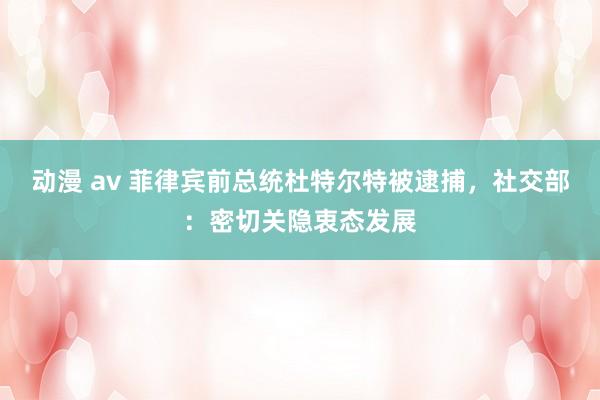 动漫 av 菲律宾前总统杜特尔特被逮捕，社交部：密切关隐衷态发展