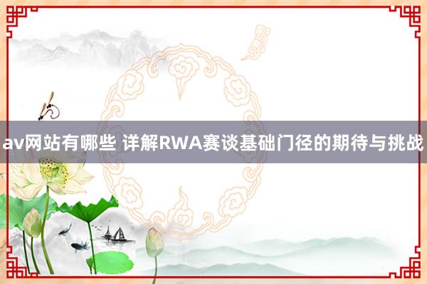 av网站有哪些 详解RWA赛谈基础门径的期待与挑战