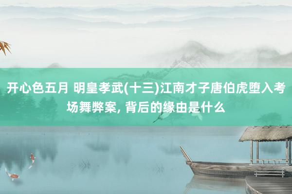 开心色五月 明皇孝武(十三)江南才子唐伯虎堕入考场舞弊案， 背后的缘由是什么