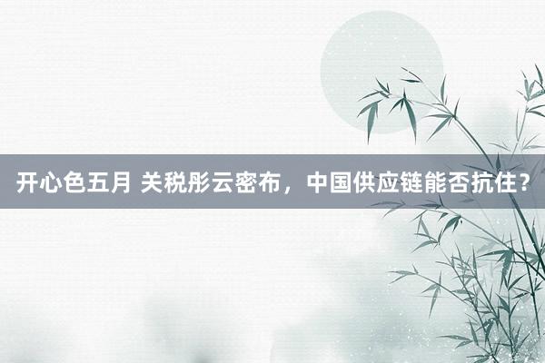 开心色五月 关税彤云密布，中国供应链能否抗住？