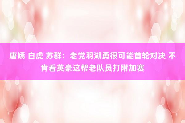 唐嫣 白虎 苏群：老党羽湖勇很可能首轮对决 不肯看英豪这帮老队员打附加赛
