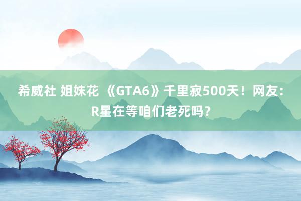 希威社 姐妹花 《GTA6》千里寂500天！网友：R星在等咱们老死吗？