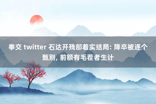 拳交 twitter 石达开残部着实结局: 降卒被逐个甄别， 前额有毛茬者生计